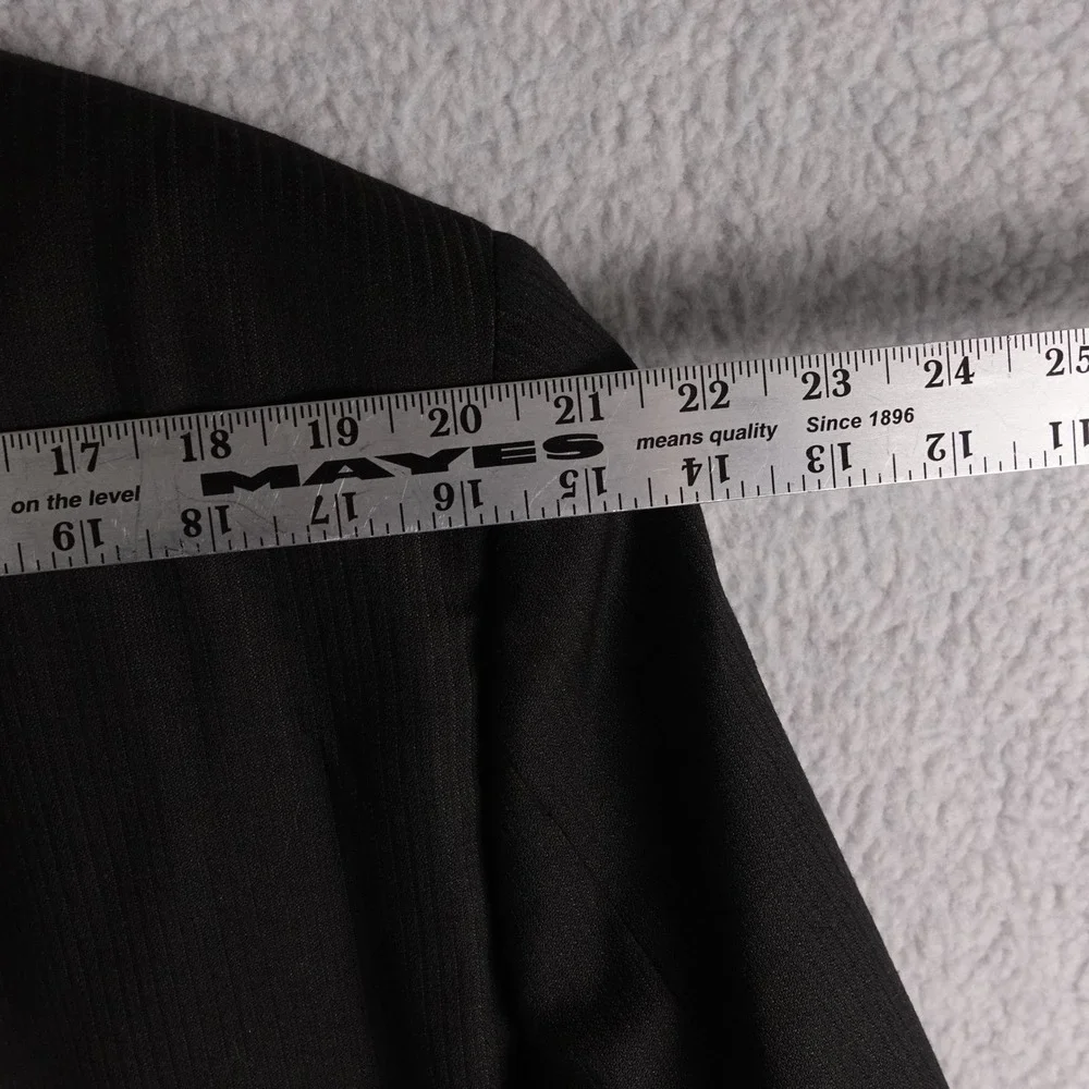 Monsieur by Givenchy Mens 44 Long Worsted Wool Pinstripe Blazer Jacket Black